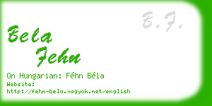 bela fehn business card